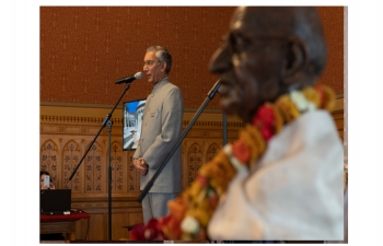 150th BIRTH ANNIVERSARYCELEBRATION OF MAHATMA GANDHIJI  SPEAKER KOVER INAUGURATES CELEBRATION IN HUNGARIAN PARLIAMENT