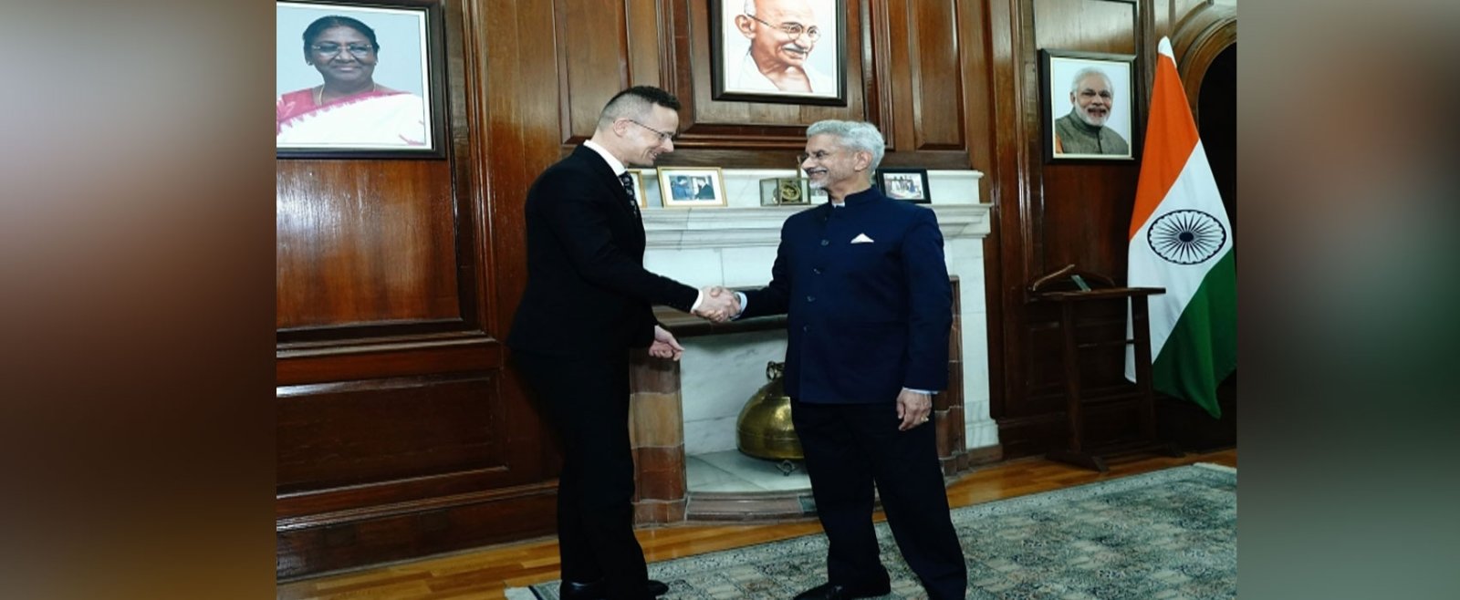 Meeting of Dr. S. Jaishankar with FM of Hungary Mr. Peter Szijjarto in CII-India Europe Business and Sustainability Conclave, New Delhi on 21st February, 2024