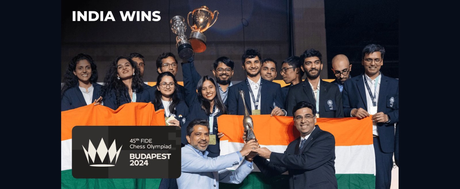 H.E. Mr. Partha Satpathy, Ambassador felicitating Indian men and women team for their historic maiden (double) gold at 45th FIDE Chess Olympiad in Budapest, Hungary